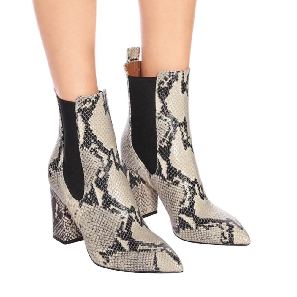 Paris Texas Faux Snake Print Ankle Boots.